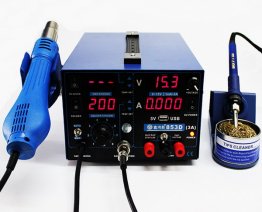 3 in 1 853D Soldering Station with USB DC Power Supply