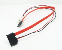 Micro SATA - SATA Cable with LP4 Power