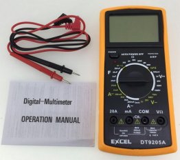 DT9205A LCD Digital Multimeter with Test Leads